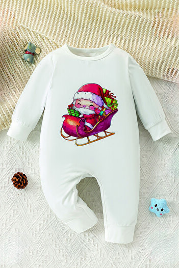 ADABEBEK Sleigh Santa Printed Style Baby Jumpsuit 23097