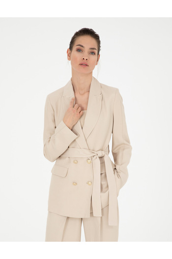 Pierre Cardin Sand Linen Blend Regular Fit Jacket 50282080-Vr085