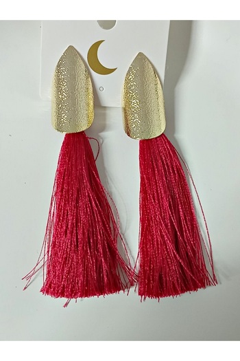 mos&more Gold Design Long Stylish Brand Tassel Women Earrings