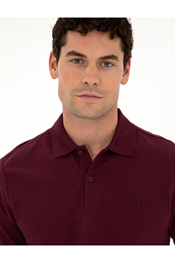 Pierre Cardin Claret Red Slim Fit Basic Sweatshirt 50294438 -Vr014