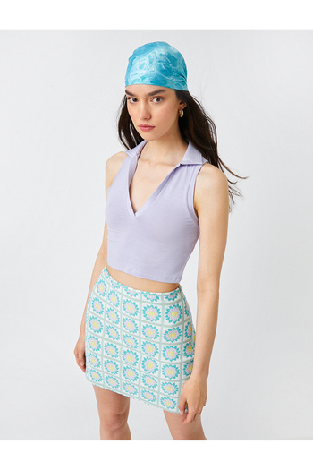 Koton Crop Athlete Polo Collar