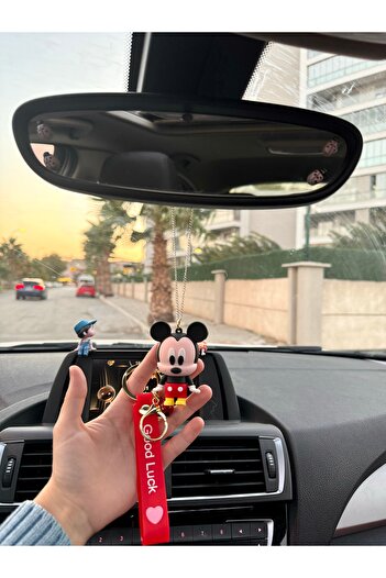 OTOMOGARAJ Otomobil dikiz süsü mickey mouse dikiz süsü ve oto anahtarlık set