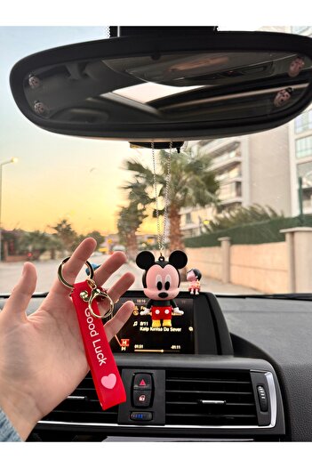 OTOMOGARAJ Otomobil dikiz süsü mickey mouse dikiz süsü ve oto anahtarlık set