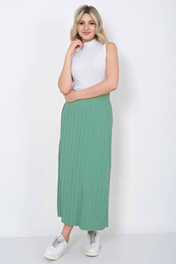 LUGMO Mint Green Oversize Women's Knitwear Skirt