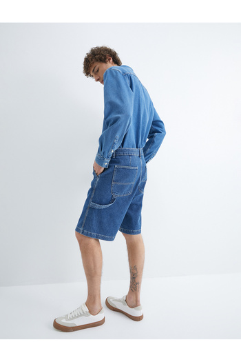 Koton Τζιν σορτς oversize με λεπτομέρεια στην τσέπη με κουμπιά