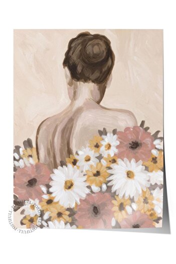 Postifull Dress of Flowers Poster, Unframed Wall Poster, Vertical Wall Painting Comfort Series No: 108431