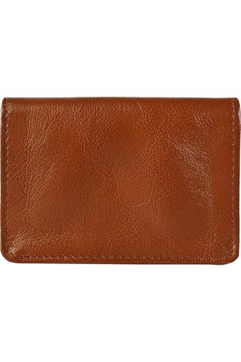 Hidesign 020 Bifold Unisex Card Holder - Genuine Leather, Tan - Compact & Stylish, RFID Protection