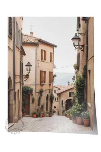 Postifull Old Town Italy Poster , Unframed Wall Poster, Vertical Wall Painting Comfort Series No: 108324