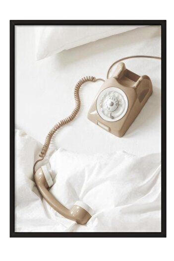 Postifull Call Me Framed Painting, Black Frame and Poster, Vertical Wall Painting Comfort Series No:108433