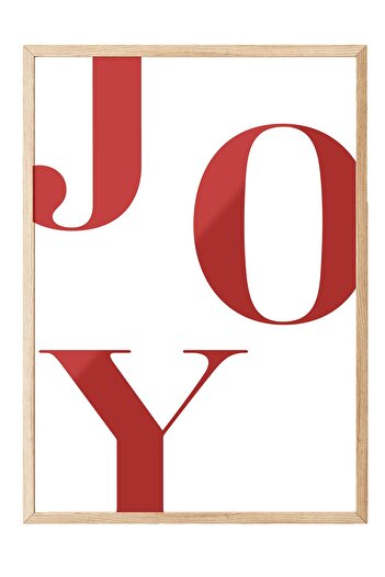 Postifull Joy in Red New Year Painting, Wooden Frame and Poster, Vertical Wall Painting Comfort Series No:108478