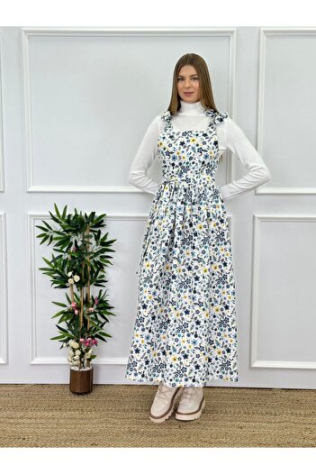 Moda Lippa Gilet albastru cu imprimeu floral pe umăr