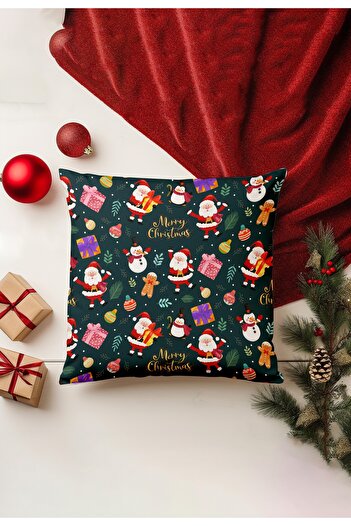 Filamente Christmas Themed Throw Pillow Cover / Christmas - Christmas Cushion Cover (Double-Sided Printed - Hidden Zipper)