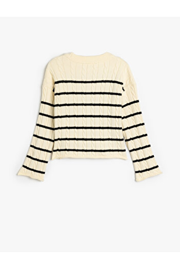 Koton Long Sleeve Viscous Crew Neck Sweater