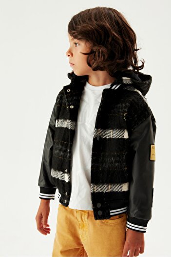 Nebbati Bg Store Boy's Black Jacket 23fw1nb3721