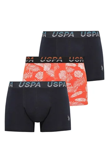 U.S. Polo Assn. Η.Π.Α. Polo Assn. Ανδρικό μπόξερ 3 τεμαχίων Navy Blue-Orange-Navy