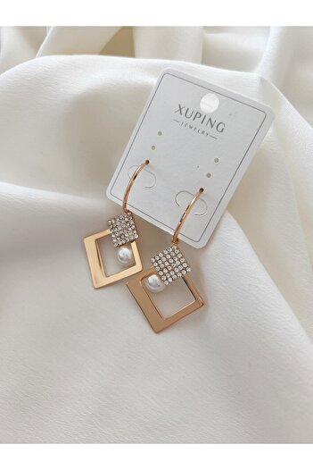HERCY Xuping Rose-gold Plated Zircon Stone Dangle Earrings