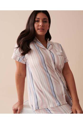 La Vie en Rose Pastel Stripes Super Soft Button-Down Shirt