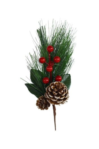 Astaş Christmas Tree Decor Pinecone Berry Coked Branch 20 cm