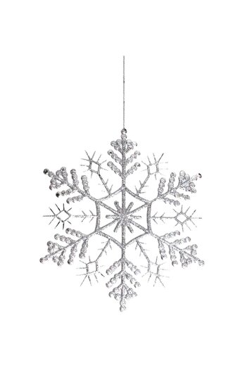Astaş Christmas Ornament Glitter Snowflake Silver 55 Cm