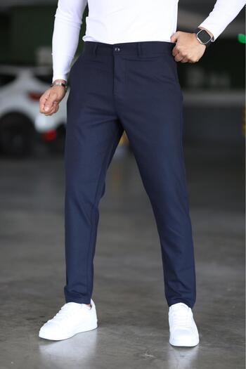 Bürke Erkek Lacivert Renk italyan Kesim Slim Fit Kaliteli Kumaş Pantolon