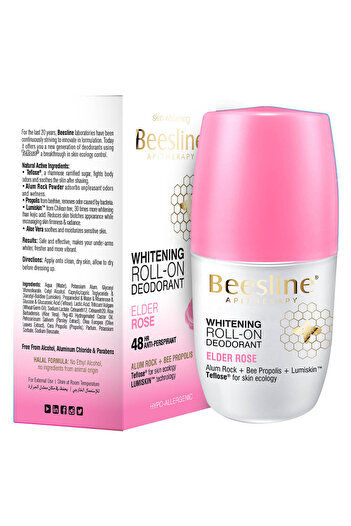 Beesline بيزلين رول أون مزيل للرائحة مفتح للبشرة عطر الورد 50 مل