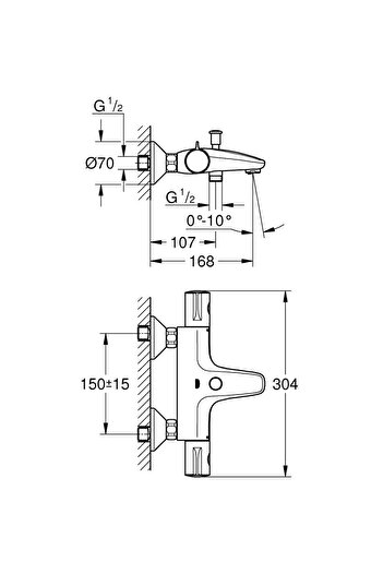 Grohe Grohtherm 800 Thermostatic Bath Faucet -34576000
