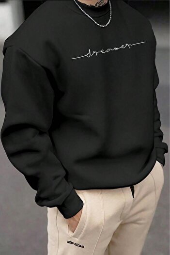 Oksit Pánská mikina Dezza s předním potiskem Cotton Crew Neck