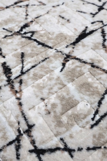 Dijidekor Halı Vizon Cool Karo Yıkanabilir Saçaklı Kesme Ince Yolluk Kilim Salon Halısı Modelleri