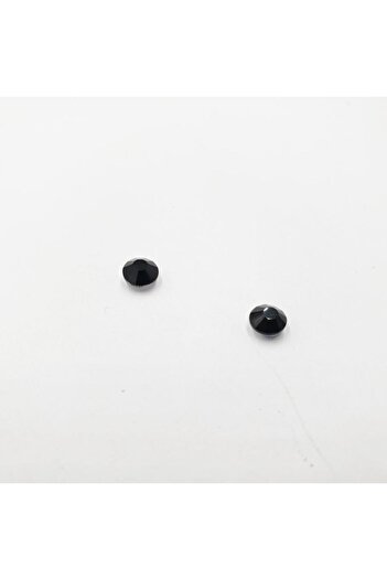 Sanalbolluk Men's Steel Earrings with Black Stones