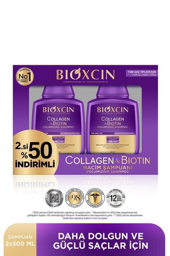 Bayer Collagen & Biotin Ekstra Hacim & Dolgunlaştırıcı Şampuan 300 Ml - 2 Li Avantaj Seti