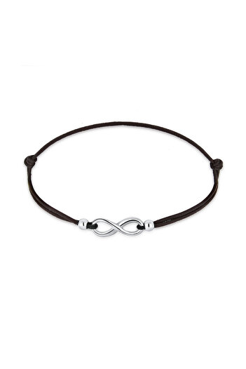 ELLI Dámský elastický náramek Infinity Symbol v černé barvě 925 Sterling Silver