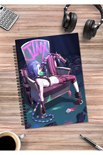 Home League of Legends Jinx Spiral Notebook A5 (50 Sheets)