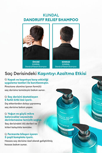 Kundal Kepek Karşıtı Giderici Arındırıcı Bakım Şampuanı Dandruff Relief Shampoo (WHİTE MUSK)