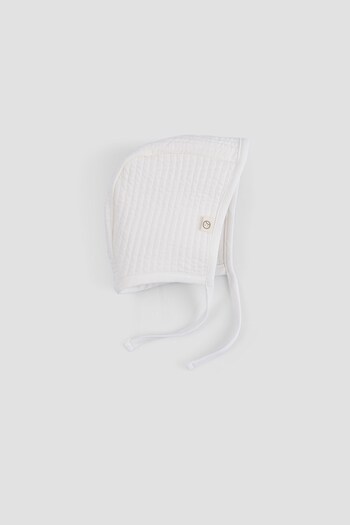 Little Gusto Quilted Ecru English Baby Hat