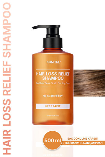 Kundal Saç Dökülmelerine Karşı Şampuan Hair Loss Relief Shampoo 500ml (HERB MİNT)