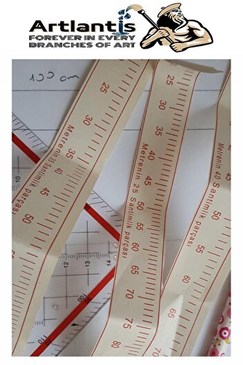 Artlantis Eşel Takımı 2 li 1 Paket Eşel Cetveli 7 Parça Kağıttan Cetvel Dikişi Cetveli Ölçekli Mezura Moda Tas