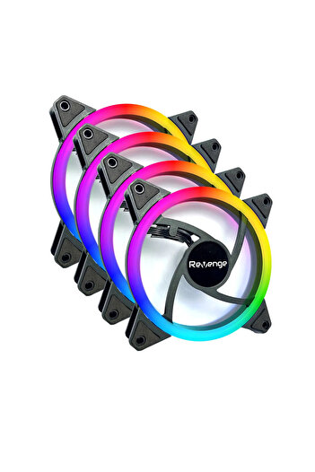 Revenge 4 Rgb Fan 12cm Color Changing Set of 4 120mm Fan Computer Case Fan Molex Led Revenge Case Compatible
