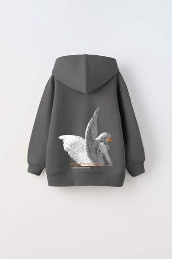 The Champ Clothing Φούτερ με κουκούλα Fleece Art Work Sculpture με στάμπα καπνιστό Unisex παιδικό φούτερ με κουκούλα