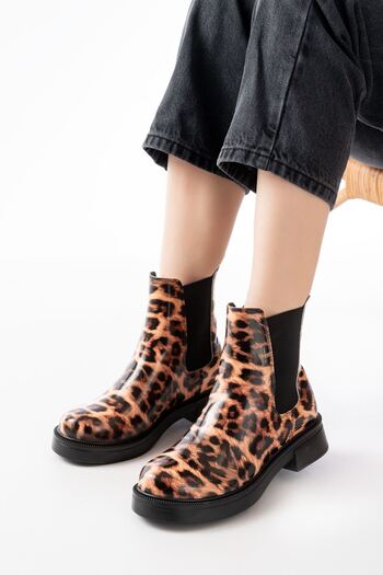 serkanseyyid 02-2137 Leopard Elastic Daily Γυναικείες Μπότες