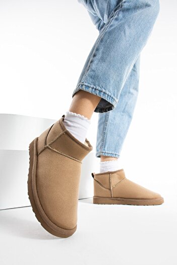Seniorah Γυναικείες μπότες Liana Mink Suede με λεπτή σόλα και επένδυση από γούνα
