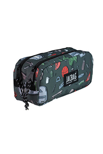 Jacbag Dual Pouch Pencil Case-Double Compartment Pencil Case