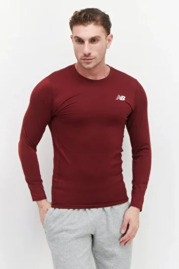 New Balance Men Sportswear Fit Long Sleeves Training Sweatshirt, Maroon