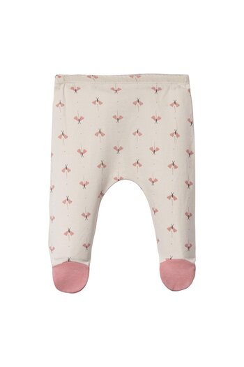 Lolons Butterflies Printed Lycra Baby Girl Booties Single Bottom Ecru