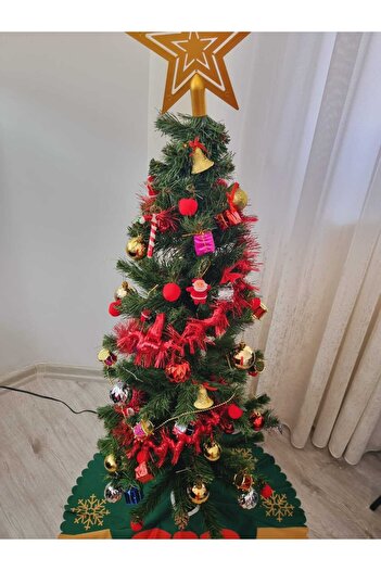 Leva House Christmas Red Glitter Ornament Coil Tree