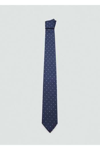 MANGO Man 100% Mulberry Silk Polka Dot Tie