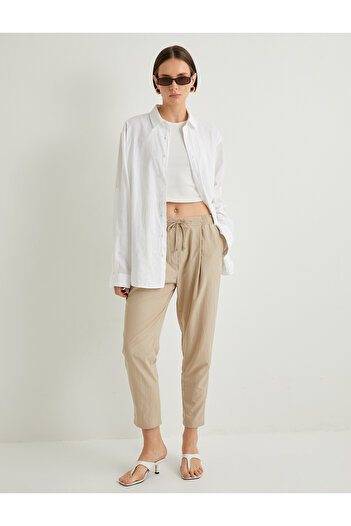 Koton Parachute Trousers with Carrot Cut - Waist Lace and Pocket Detail