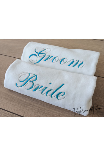 Valeria Anton Набір рушників для нареченої та нареченого з вишивкою Bride & Groom