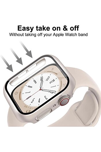 Nezih Case Apple Watch Seri 7/8/9 45mm Uyumlu Kasa Ve Apple Ekran Koruyucu 360 Tam Koruma Sert Kasa