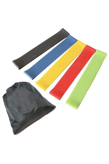 anythingbasic Resistance Loop Bands (SET OF 5) | Latex Rubber, 5 Resistance Levels