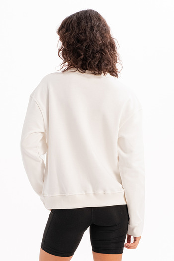 JUSTEVER Γυναικείο φούτερ Ecru - Crew Neck, Basic Fit Aura Sweat Top